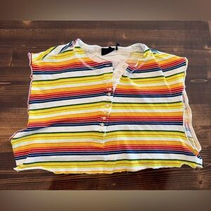 Out from Under by‎ Urban Outfitters Striped Multicolor Button Down Crop Top M